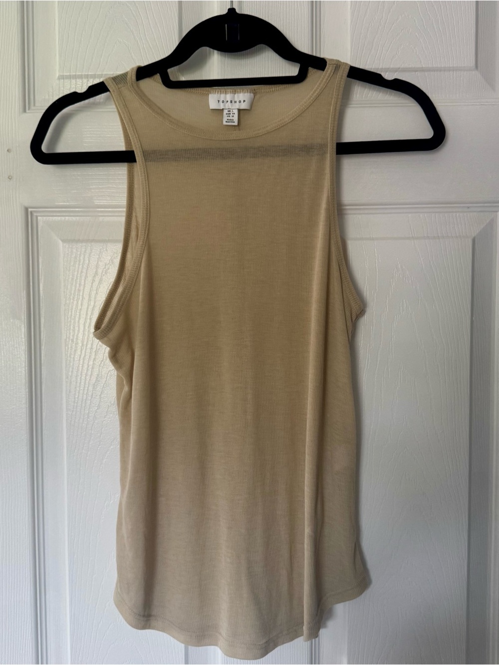 Topshop Neutral Ribbed Tank - Tan